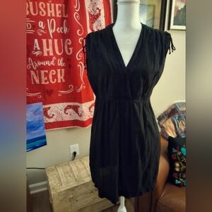 Lauren Ralph Lauren Black V-Neck Swim Coverup